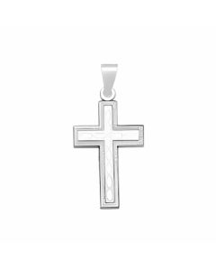 Silver Double Cross Fancy Pendant