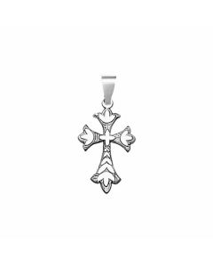 Silver Decorative Bottony Cross Charm