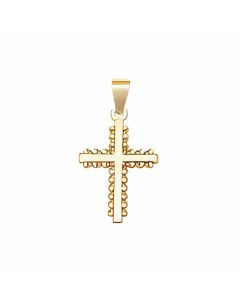 10K Yellow Gold Glowing Cross Pendant