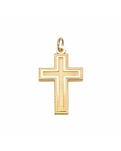 10K Yellow Gold Double Cross Pendant