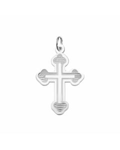 Silver Plain Bottony Cross Charm