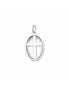 Silver Oval Sun Cross Charm