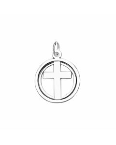 Silver Plain Sun Cross Charm