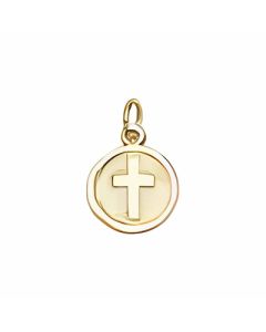 10K Yellow Gold Mini Plain Sun Cross Charm