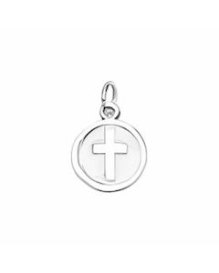 Silver Mini Plain Sun Cross Charm