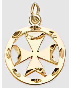 10K Yellow Gold Maltese Cross Pendant