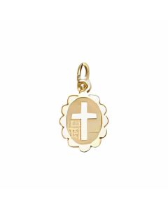 10K Yellow Gold Fancy Sun Cross Charm