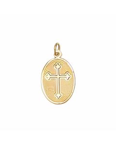 10K Yellow Gold Sun Cross Charm