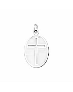 Silver Oval Sun Cross Charm