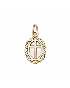 10K Yellow Gold Sun Cross Charm