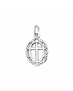 Silver Sun Cross Charm