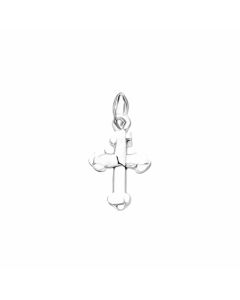 Silver Mini Plain Bottony Cross Charm