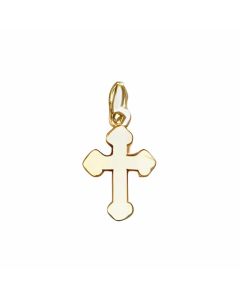 10K Yellow Gold Mini Plain Bottony Cross Charm