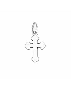 Silver Mini Plain Bottony Cross Charm