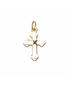 10K Yellow Gold Tiny X Bottony Cross Charm