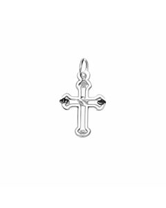 Silver Tiny Bottony Cross Charm