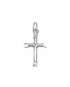 Silver Mini Plain Cross Charm