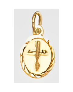 10K Yellow Gold Mini Sun Cross Charm 