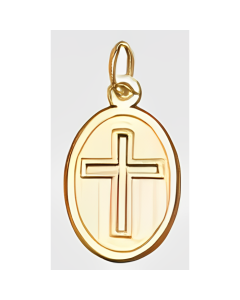 10K Yellow Gold Mini Sun Cross Charm 