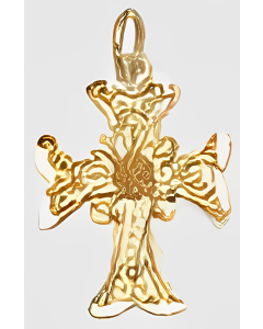10K Yellow Gold Armenian Orthodox Cross Pendant