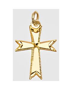 10K Yellow Gold Triangle Edged Cross Pendant