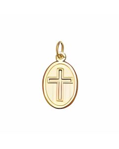 10K Yellow Gold Mini Sun Cross Charm 