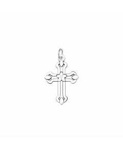 Silver Poppy Bottony Cross Charm