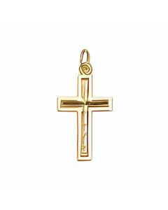 10K Yellow Gold Plain Cross Charm