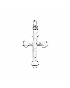 Silver Shimmery Bottony Cross Charm