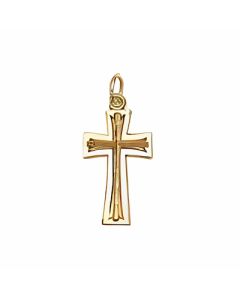 10K Yellow Gold Plain Cross Pendant