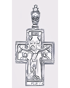 Silver Prayer at the Parameter Crucifix Pendant