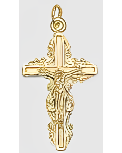 10K Yellow Gold Fancy Crucifix Pendant