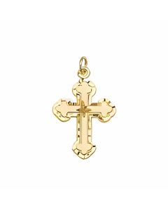 10K Yellow Gold Chunky Bottony Cross Charm