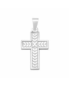 Silver Arrow Pattern Cross Pendant