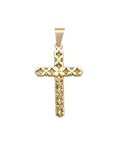 10K Yellow Gold X Pattern Cross Pendant