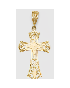 10K Yellow Gold Star Cross Pendant