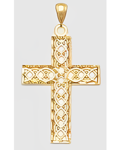 10K Yellow Gold Filigree Cross Pendant