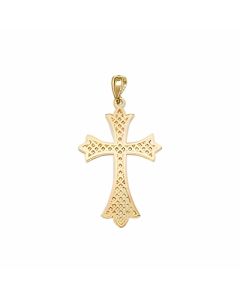 10K Yellow Gold Large Filigree Cross Pendant