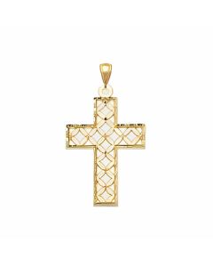 10K Yellow Gold Filigree Cross Pendant