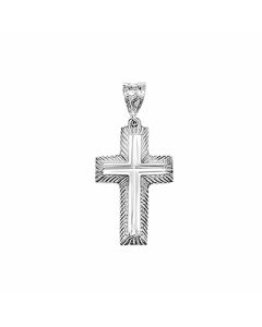 Silver Large Double Cross Pendant