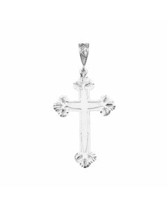 Silver Brushed Vintage Bottony Cross Pendant