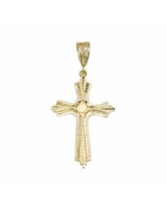 10K Yellow Gold Large Bottony Cross Pendant