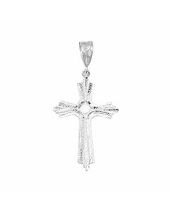 Silver Large Bottony Cross Pendant