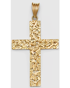 10K Yellow Gold Large Filigree Cross Pendant