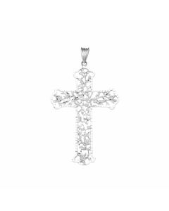 Silver Large Filigree Cross Pendant