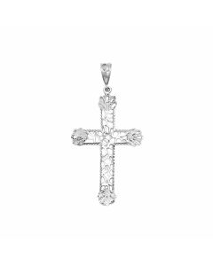 Silver Large Giraffe Pattern Cross Pendant