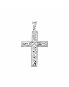 Silver Large Filigree Cross Pendant