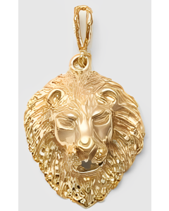 10K Yellow Gold Big Lion's Head Pendant