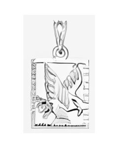 Silver Rectangular Eagle Pendant