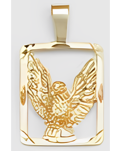 10K Yellow Gold Rectangular Eagle Pendant